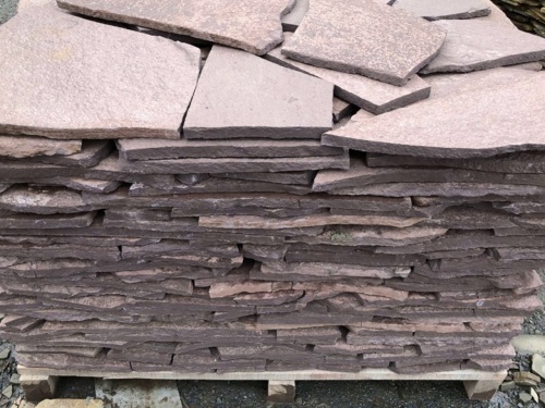 Плитняк лемезит бордовый для облицовки цоколя 20-25 мм  купить в Верхней Салде