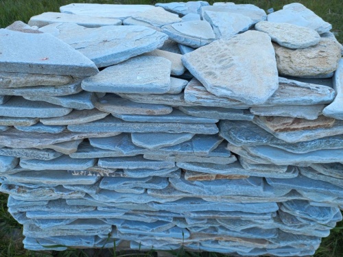 Плитняк златолит зелёный галтованный для цоколя купить в Верхней Салде